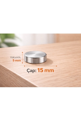 Vida Kapağı Kapatıcı 15 Mm 10 Adet - Parlak Krom Vida Tapası 0-0