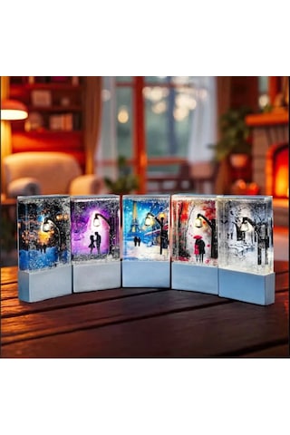 Işıklı Nostaljik Gümüş Sokak Lambası - Dekoratif Gece Lambası Gold