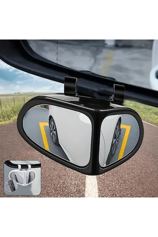 Elmpaly 2 Adet Araç Kör Nokta Aynası Siyah Sol Sağ 360 Derece Ayarlanabilir Geniş Açılı Cam Suv Kamyon