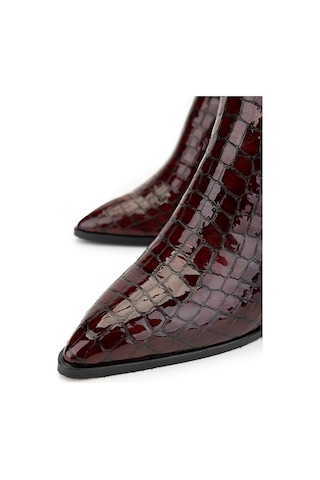 Tamer Tanca Kadın Hakiki Deri Bordo Casual Çizme 33 409-1 Bn Czm Sk24-25 Bordo Kroko Bordo