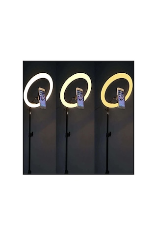 Lrsm Led Işıklı Ring Light Tripod Selfie Makyaj Işığı Youtuber & Kuaför Çekim Işığı