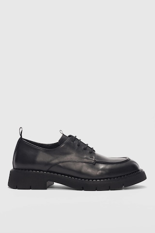 Dravel Bağcıklı Kadın Loafer- Siyah