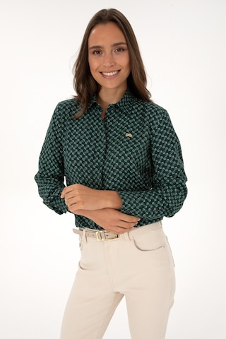 U.s. Polo Assn. Kadın Koyu Yeşil Gömlek Desenli 50316424-vr079 Koyu Yesıl