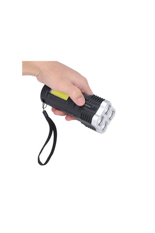 Ximistore9 Plastik Dört Lü Led+cob Feneri, 1200mah Usb Şarjlı, 4 Işık Modu, Ev Ve Dış Mekan İçin, Pil Dahil Diğer