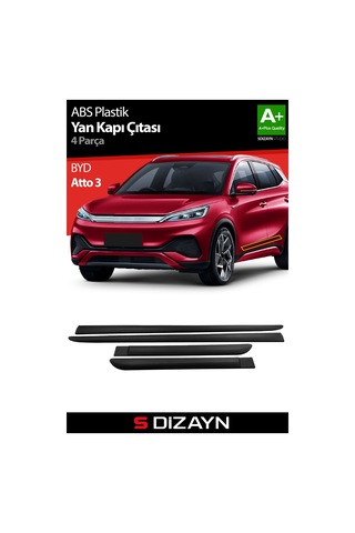 S-dizayn Byd Atto 3 Abs Plastik Yan Kapı Koruma Çıtası 2022 Üzeri A+ Kalite
