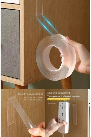 Mucit Home 3 Metre Yüksek Mukavemetli Çift Taraflı Doku Bandı Bant-nano Teknolojili-süper Güçlü Bant