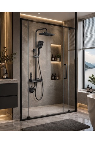 Lena Ledli Piano Banyo Yağmur Duş Sistemi Acar 35.01.190 Açık Gri
