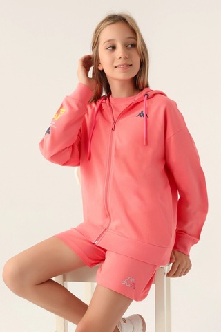 Kappa Kız Çocuk Fullzıp Sweatshırt - Neon Pembe Neon Pembe