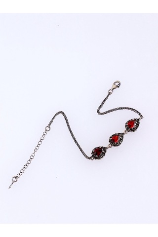 925 Ayar Gümüş Vintage Üçlü Tasarım Damla Kesim Su Yolu Kadın Bileklik Doğum Günü Hediye Gümüş