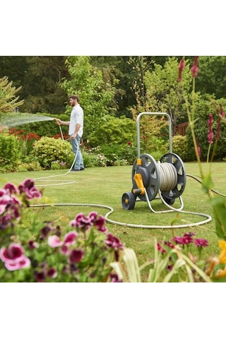 Hozelock 2489H 20 M + 5 M  Hortumlu 45 M Kapasiteli  Tekerlekli, Hortum Toplama Sarma Araba Seti