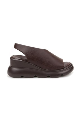 Papuçcity Mnrs 03212 Kadın Günlük Dolgu Topuk Sandalet Kahve