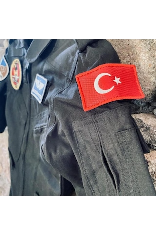 Türk Bayrağı Patch Kırmızı Nakış