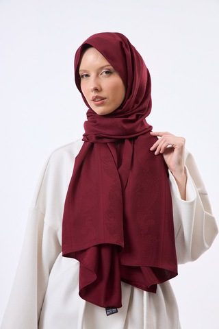 Mirsoy Scarf Zerafet Desen Şal Bordo