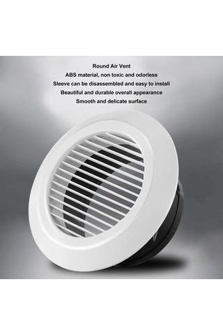 Leezsing 6 İnç Yuvarlak Ventilasyon Kapağı, Banyo Ofis Mutfak İçin Abs Pp Malzeme, Kolay Kurulumlu Ve Dayanıklı, Hava Akışı Regülatörü