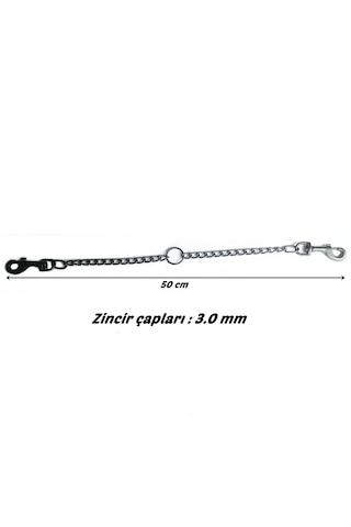 Nunbell Professional Zincir İkili Köpek Yürüyüş Gezdirme Tasma Bağlantısı Siyah