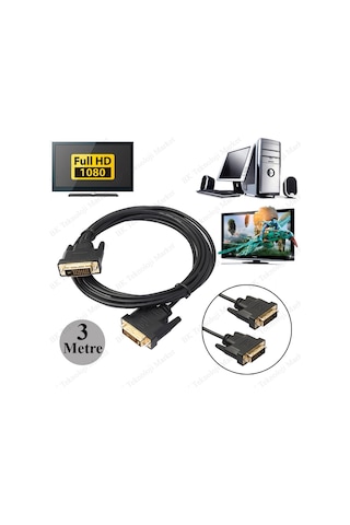 Yüksek Kalite 3 Metre Dvi To Dvi 24+1 Görüntü Kablosu