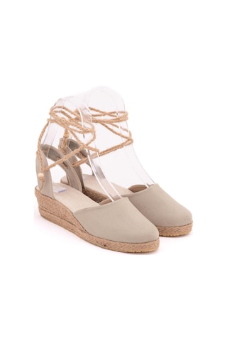Star Tombis Gerçek Elişi Hasır Jüt Bileğe Bağlı Ipli Günlük Kadın Espadril Handmade Bej