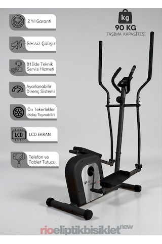 Voit V-fit By Rio Eliptik Kondisyon Bisikleti Ev Tipi, Sessiz Ve Kompakt Siyah