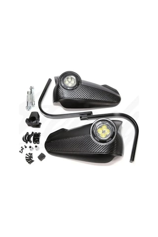 Motosiklet Led Plastik Elcik Rüzgar Koruma Işıklı Üniversal Motor Led Elcik