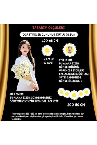 Öğretmenler Günü Kişiselleştirilmiş Papatya Pano Süsü