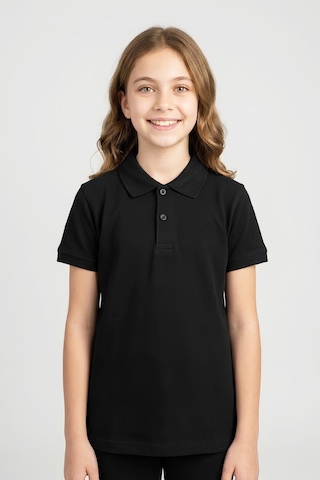 Modanino Kız Çocuk T-shirt %100 Pamuk Ve Okul Tarz 6-16 Yaş 12784mrt Siyah