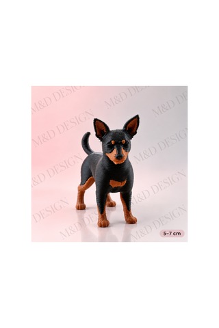 3d Baskı Mini Köpek Figürü Siyah Kahverengi Dekoratif Biblo 5-7 Cm