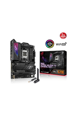 Asus Rog Strix X670e-e Gaming Wifi Soket Am5 6400mhz Oc Ddr5 Dp Hdmı Aura Rgb Atx Anakart