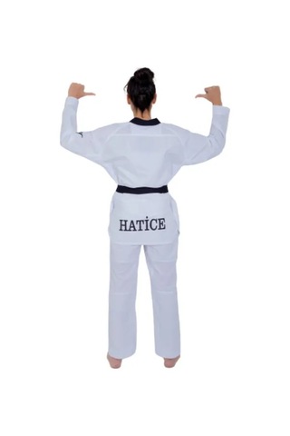 Haşado Ultra Fighter Profesyonel Siyah Yaka Tekvando Elbise Beyaz