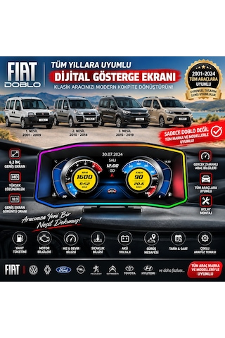 Fiat Doblo İçin 2001-2023 Modeller İçin Harici Digital Gösterge Odb Ekran Arıza Göstergesi Turbo Gösterge Hayalet Ekran