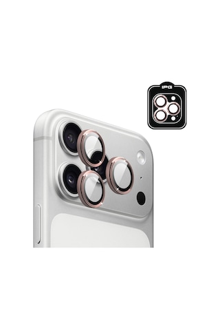 Apple iPhone Uyumlu 17 Pro / Apple iPhone Uyumlu 17 Pro Max İçin Ipg Prolens Kamera Lens Koruyucu Alüminyum Cd Çerçeveli, Kırılmaz Cam Pembe
