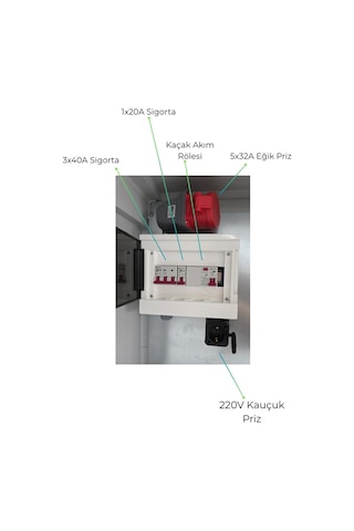 Elektrikli Araç Büyük Boy Şarj Panosu 22kw - Sigortalı & Prizli Kombinasyon Kutusu