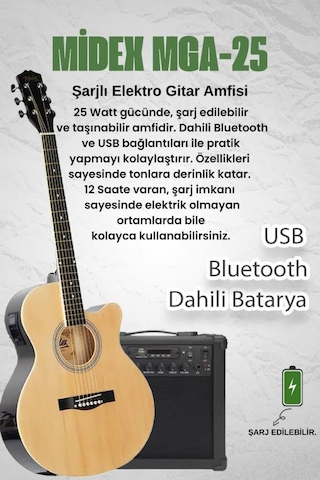 Midex Xc-300xnt-amp Profesyonel Amfili Elektro Akustik Gitar