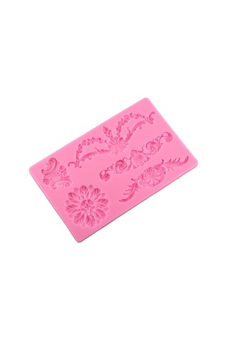 Dancemonkey Cf394 Kek Bordür Çiçekli Fondan Kalıp, Silikon - İçin Mükemmel Pembe