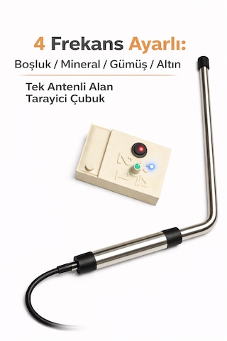 4 Frekanslı Alan Tarama Cihazı Boşluk,mineral,gümüş,altın Arama Dedektörü -tek Antenli Profesyonel 1024 x 2048