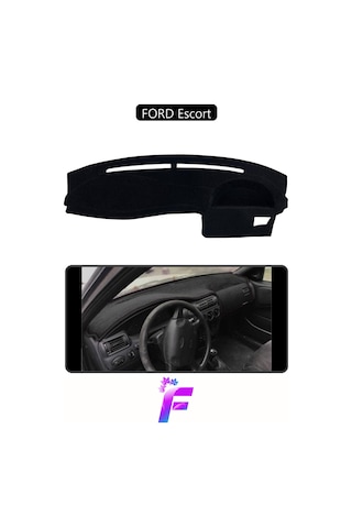 Ford Escort Uyumlu Torpido,panel Örtüsü Hızlı Ve Kolay Montaj Kaymaz Tasarım Tam Uyum F6 Siyah