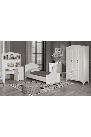 Baby Darling Lisa 3 Kapaklı Dolap Beyaz %100 Mdf Beyaz