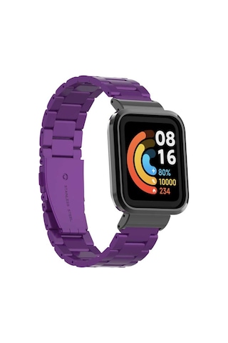 Xiaomi Redmi Watch Mi Watch Lite Uyumlu Krd-60 Metal Mkst Kordon-mor