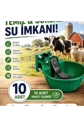 Kırılmaz  10 Adet Büyükbaş Otomatik Hayvan Suluğu - Kırılmaz Suluk 3 Litre
