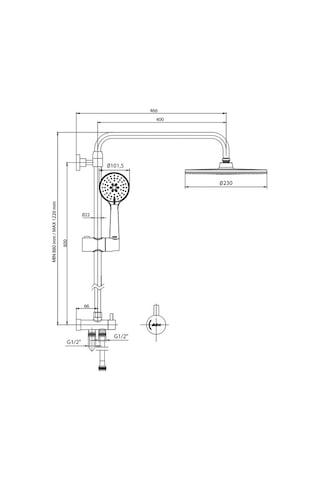 Eca Niobe Teleskobik Kolonlu Banyo Tepe Duş Seti Yuvarlak Takım 102158039 Krom