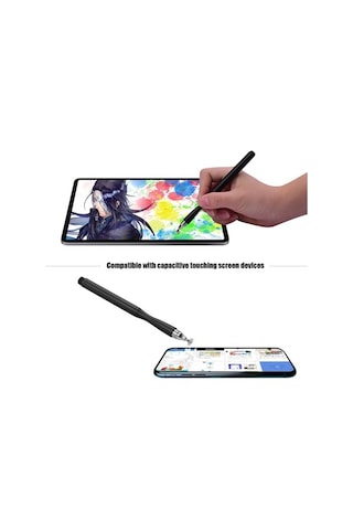 Pazly Wk-132 Disk + Kumaş 2d Çift Dokunmatik Kalem Boyama Kalemi 2 Paket Siyah/kırmızı/mavi/altın/gümüş/gri