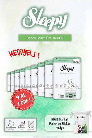 9 Al 8 Öde Sleepy 10'lu Babycare Bebek Bakım Örtüsü Ve Rosie Pamuk Hediye Diğer
