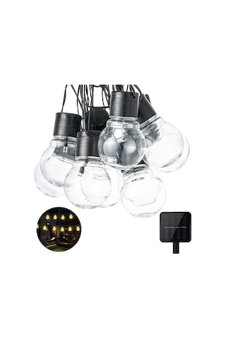 Solar 10Led Ampül 8 Mod 3.5Mt Güneş Enerjili Dış Bahçe Aydınlatma