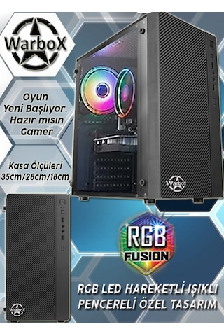 Warbox Akura i5-3350P 16 GB 256 GB + 250 GB SSD Radeon R7 240 20" W10P Masaüstü Oyuncu Bilgisayarı
