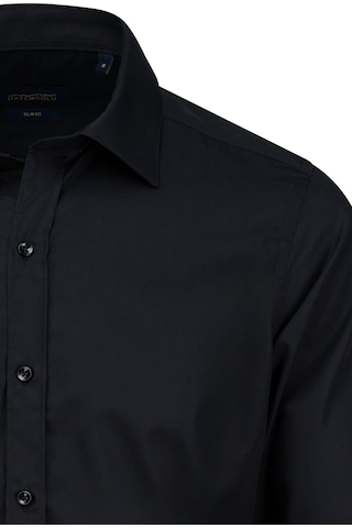 Hatemoğlu Siyah Slim Fit Slim Yaka Pamuklu Uzun Kollu Gömlek Siyah