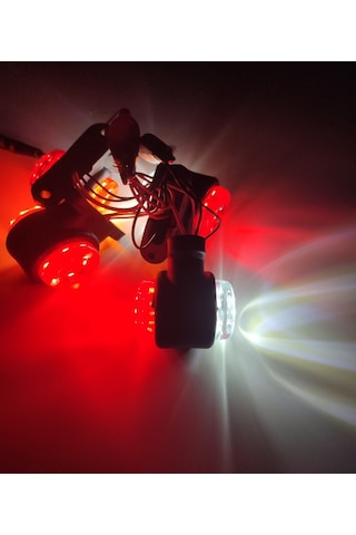 10 Adet Mini 12 Ledli Takoz Lamba 12-24 Volt Kırmızı Beyaz