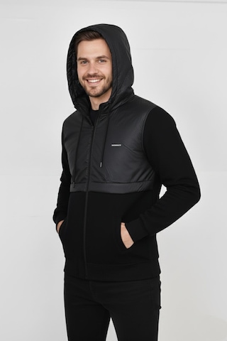 Dynamo Erkek Kapitone Modelli 3 İplik Kapüşonlu Sweatshirt Bgl-st04865 Siyah