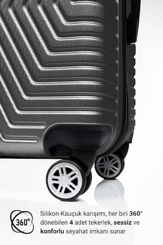 G&d Polo Suitcase Abs 3'lü Koyu Gri Lüx Valiz Seyahat Seti 600.02-set Koyu Gri