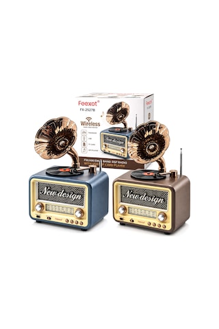 Retro Gramofon Radyo Bluetooth Usb Şarjlı Am/fm/sw
