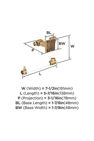 Glacio Şeffaf/şampanya Bronz Çağdaş 5-7/16 İnç 138 Mm Uzunluk Havlu Halkası