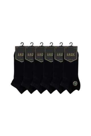 Brox Erkek Asorti Bambu Dikişsiz Parfümlü Patik 6'Li Çok Renkli Siyah